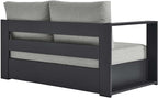 Modway Tahoe Aluminum Modular Left-Facing Outdoor Patio Loveseat Gray - Image 5