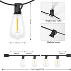 Brightever 120FT Outdoor String Lights Waterproof, 2700K Bright LED Patio Lights - Image 3