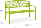 Best Choice Products Outdoor Bench Steel Garden Patio Porch Furniture - Image 2