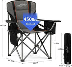 FAIR WIND Heavy Duty Camping Chair, Oversized Padded Folding Chair - Image 3