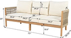 Christopher Knight Home Havets 77"W Outdoor 3 Seater Sofa, Acacia Wood Bench - Image 2