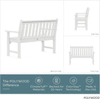POLYWOOD GNB48WH Vineyard 48" Bench - Image 3