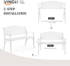 VINGLI 40.5" Patio Garden Bench, Anti- Rust Cast Iron Cast Aluminum Frame - Image 6