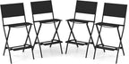 COSTWAY Outdoor Patio Bar Chair Set of 4, Folding Bar Height Stool by COSTWAY