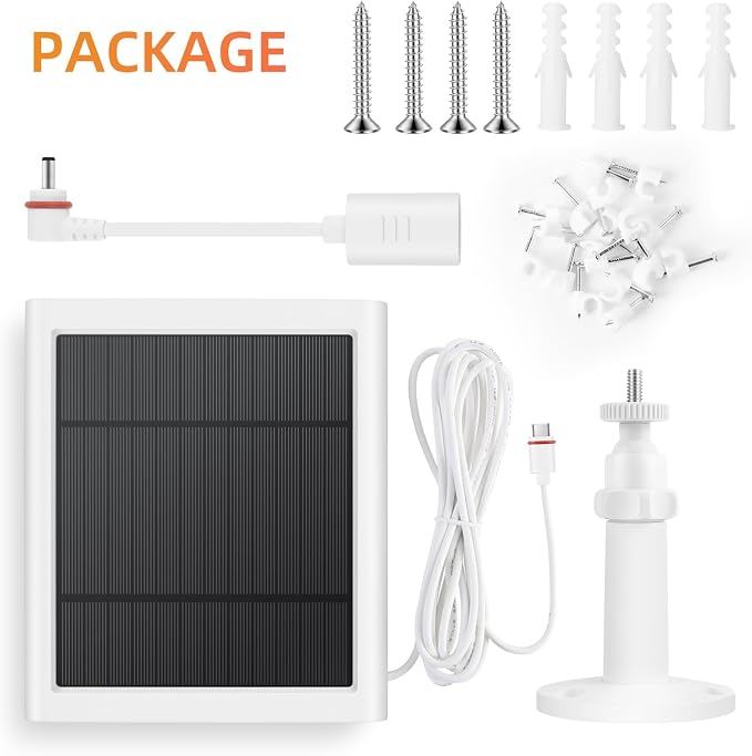 8 Pack IP65 Solar Panel for Rings Camera, 4W Solar Charger Compatible - Image 6