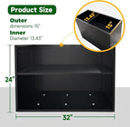 Black Metal Heavy Planter 32" x 15" x 24"for Outdoor Plants Metal Rectangle - Image 7
