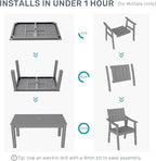 ZHUSI Patio Table and Chairs Set, HDPE Outdoor Dining Set - Image 8
