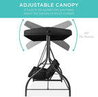 Best Choice Products 3-Seat Outdoor Large Converting Canopy Swing Glider - Image 5