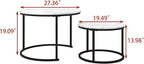 HOJINLINERO Round Coffee Table, Nesting Coffee Table Set of 2, Center Tables - Image 2