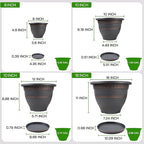 4 Pack 12 Inch Large Plant Pots, Plastic Flower Pot - Image 4