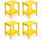 GREENVINES Adirondack-Outdoor-Side-Table | Set of 4 | 14 x 13 Inches | HDPE by GreenVines