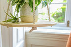 Dahey Hanging Plant Shelf Round Wood Rope Hanging Floating Shelf Boho Home - Image 4