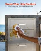 VEVOR Outdoor Kitchen Drawers 18.11" W x 23.23" D x 23.23" H, Triple-Access - Image 8