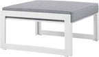 Modway Fortuna Aluminum Outdoor Patio Ottoman in White Gray - Image 3