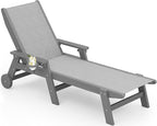 SERWALL Patio Chaise Lounge Chair, 5 Positions Outdoor Lounger by SERWALL