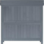 Outdoor Garden Patio Wooden Storage Cabinet Furniture Waterproof Tool Shed - Image 9