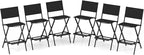 COSTWAY Outdoor Patio Bar Chair Set of 6, Folding Bar Height Stool by COSTWAY