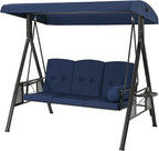 U-MAX 3-Seat Porch Swing Chair Steel Frame, Patio Swing Chair - Image 8