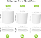 8/7/6 inch Plant Pots, Decorative Plastic Planters - Image 2