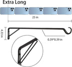 2 Pack Extra Long 25 Inch Heavy-Duty Rust-Resistant Solid Steel Plant Hangers - Image 2