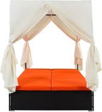 Wicker Metal Outdoor Bed Lounger - Image 5