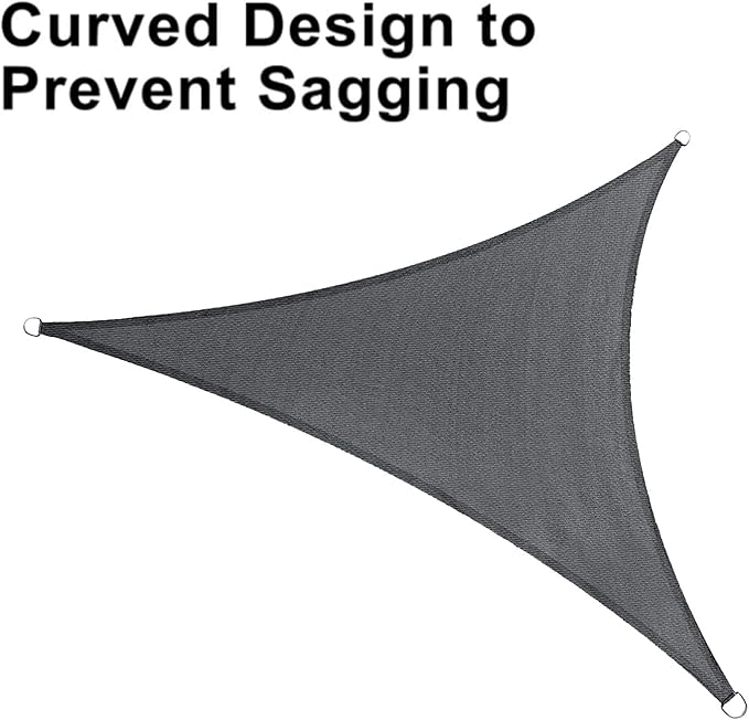 LOVE STORY Custom Size 12'x18'x21.6' Dark Grey Sun Shade Sail Right Triangle - Image 6