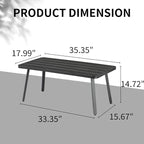 VINGLI Small Steel Outdoor Patio Coffee Table, Weather Resistant Metal Outdoor - Image 3