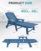 Outdoor Chaise Lounge Chair Set of 2, Patio Lounge Chairs - Image 3