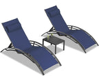 PURPLE LEAF Patio Chaise Lounge Set Outdoor Beach Pool Sunbathing Lawn Lounger - Image 9