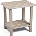 Adirondack Outdoor Side Table, 2-Tier Sturdy Patio End Table Weather Resistant by Apolimi