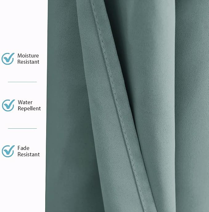 RYB HOME Outdoor Curtains for Patio, Waterproof Blackout UV Protection Outside - Image 7