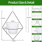 Hanging Planters for Indoor Plants, 2 Set Self Watering Hanging Flower Pots - Image 2