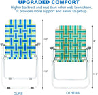 VINGLI Patio Lawn Webbed Folding Chairs Set of 2, Outdoor Beach Portable Lawn - Image 3