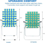 VINGLI Patio Lawn Webbed Folding Chairs 1 Piece, Outdoor Beach Chair Portable - Image 3