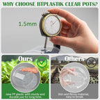 7 Pack 8 Inch Clear Nursery Pots - Image 4