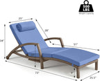 Chaise Lounge Chairs Outdoor Set of 4, Comfy Outside Wicker Patio Pool Lounge - Image 6