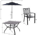 PHI VILLA Patio Dining Set 5 pcs - Image 9