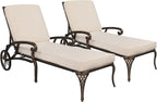 VINGLI Cast Aluminum Outdoor Chaise Lounge Chair by VINGLI