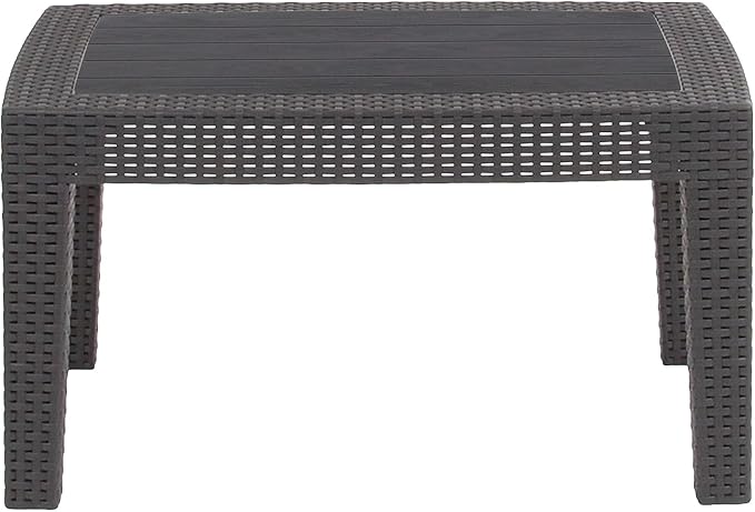 Flash Furniture Seneca Dark Gray Faux Rattan Coffee Table - Image 6