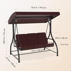3-Seat Outdoor Patio Swing Glider - Image 7