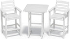 SERWALL Tall Adirondack Bar Chairs and Table 3 Pieces Set, Adirondack Bar by SERWALL