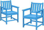 Patio Dining Chair Set of 2, HDPE Outdoor Dining Chair, Ergonomic HDPE Dining by SeeHill