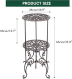 Sungmor Heavy Duty Cast Iron Potted Plant Stand, 26-Inch 2 Tiers Metal Planter - Image 4