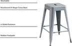 AC Pacific 24” Metal Backless Barstool Set of 2 – Country Rustic Style - Image 5