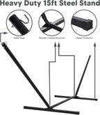 SUNCREAT Standing Hammock with 15 ft Stand, Hammocks - Image 8