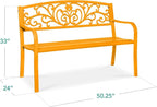 Best Choice Products Outdoor Bench Steel Garden Patio Porch Furniture - Image 2