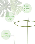 3 Pack Plant Support Stakes, Adjustable Plant Ring Cages - Image 2