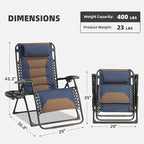 Zero Gravity Chair Set of 2 Oversized Padded Recliner - Image 3