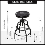 LOKKHAN 4-Pack Industrial Bar Stools, Heavy-Duty Black Metal Frame - Image 3