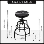 LOKKHAN Vintage Industrial Bar Stool-Rustic Swivel Bar Stool-Round Walnut Wood - Image 3